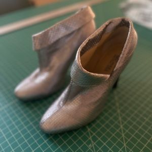 Micheal Kors silver gator stiletto booties. Barely worn. Size 7.5